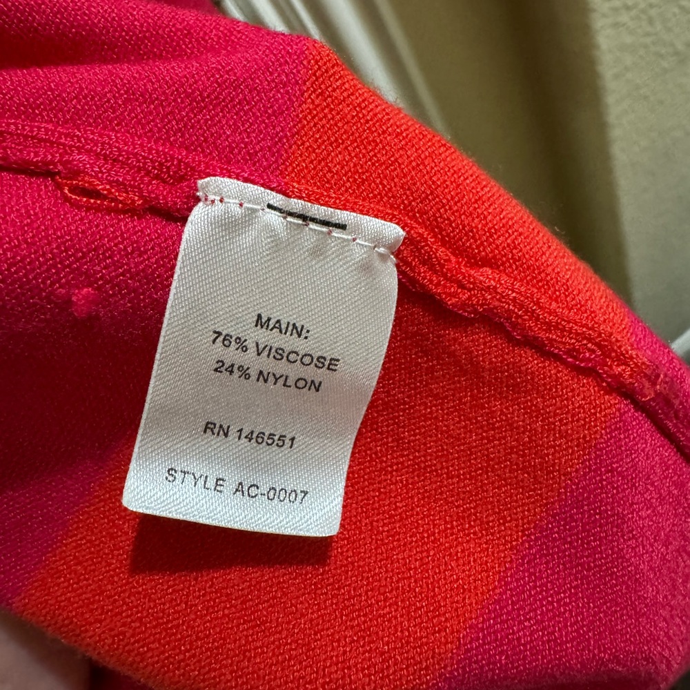 Striped Red and Pink Women's Cardigan - Picture 3 of 3
